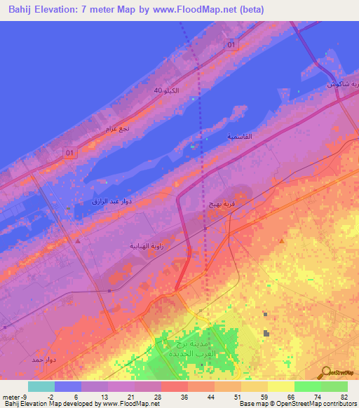 Bahij,Egypt Elevation Map