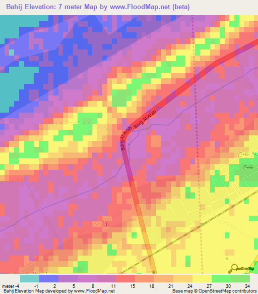 Bahij,Egypt Elevation Map