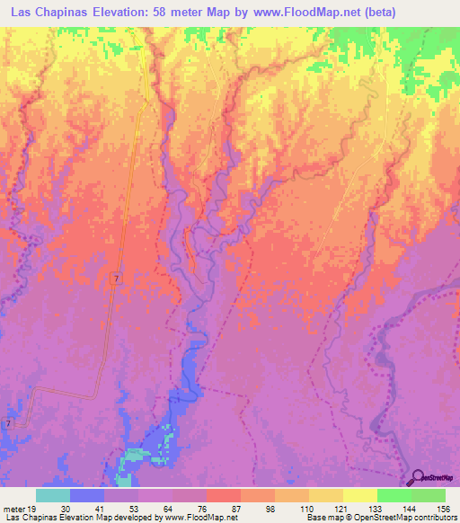 Las Chapinas,Guatemala Elevation Map