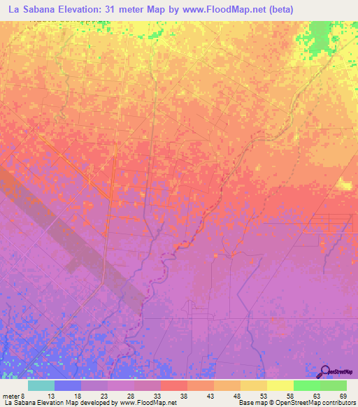 La Sabana,Guatemala Elevation Map