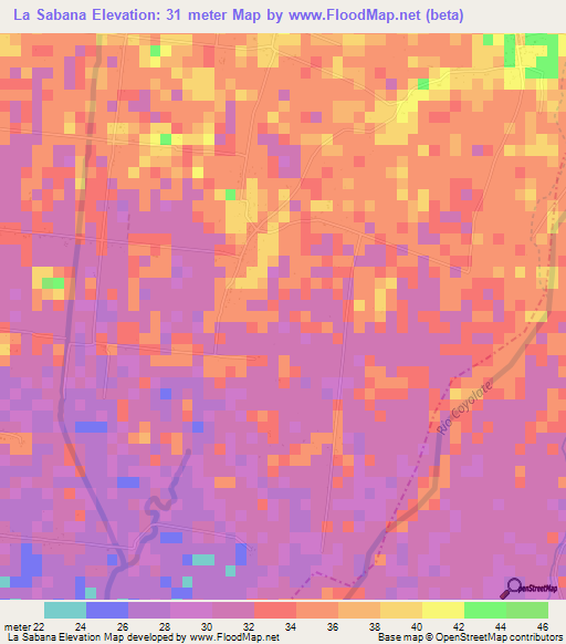 La Sabana,Guatemala Elevation Map