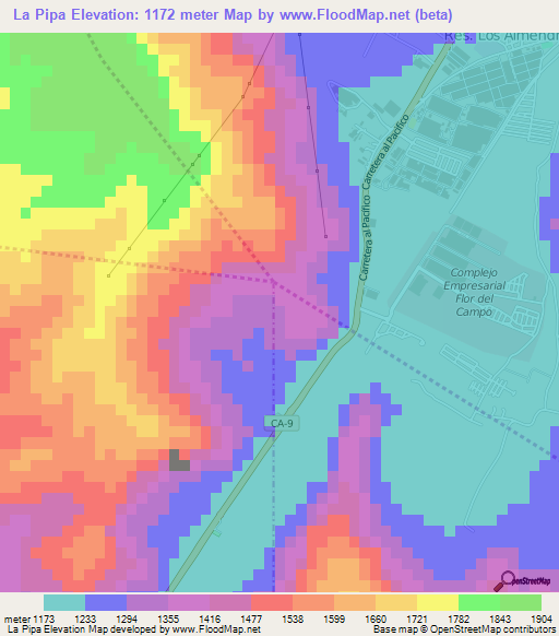 La Pipa,Guatemala Elevation Map