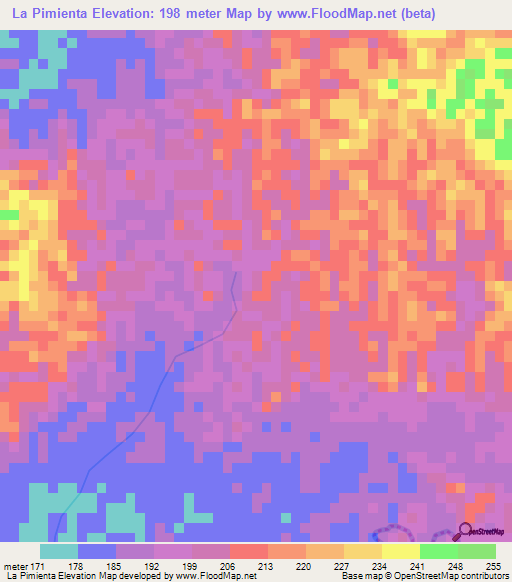 La Pimienta,Guatemala Elevation Map