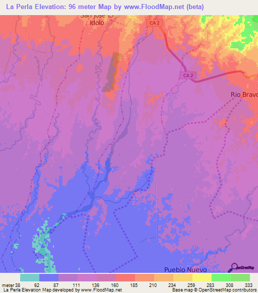 La Perla,Guatemala Elevation Map