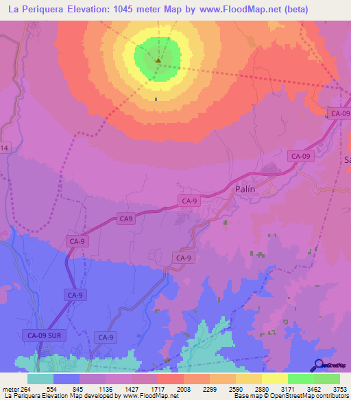 La Periquera,Guatemala Elevation Map