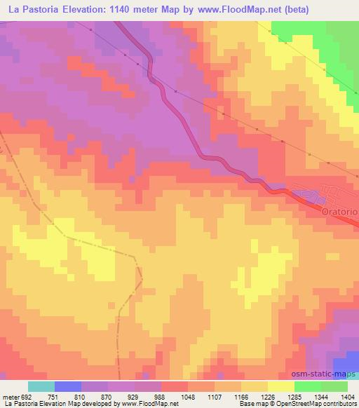 La Pastoria,Guatemala Elevation Map