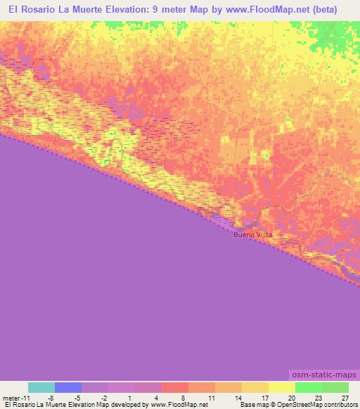 El Rosario La Muerte,Guatemala Elevation Map