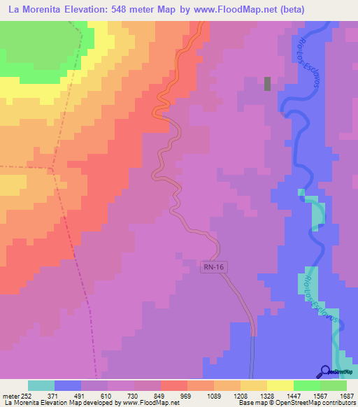 La Morenita,Guatemala Elevation Map