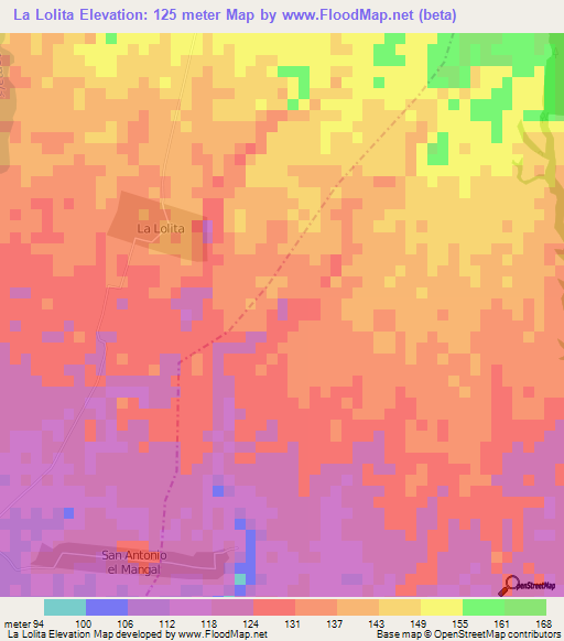 La Lolita,Guatemala Elevation Map