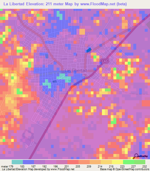 La Libertad,Guatemala Elevation Map