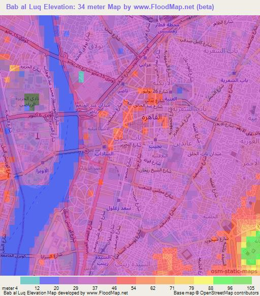 Bab al Luq,Egypt Elevation Map