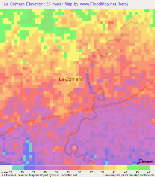 La Gomera,Guatemala Elevation Map