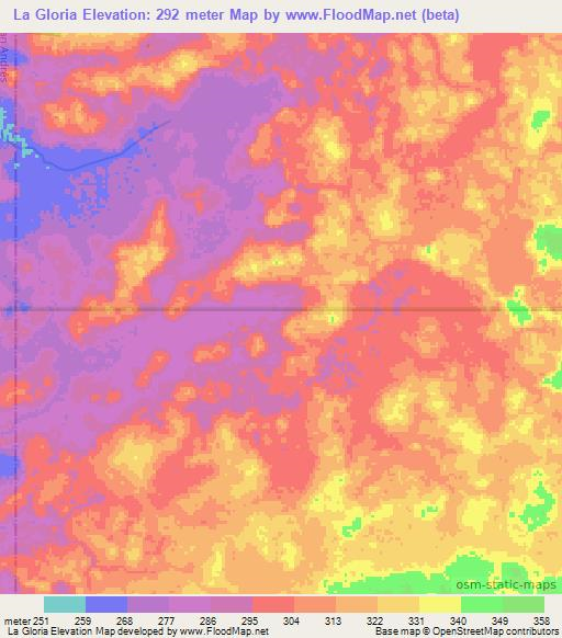 La Gloria,Guatemala Elevation Map