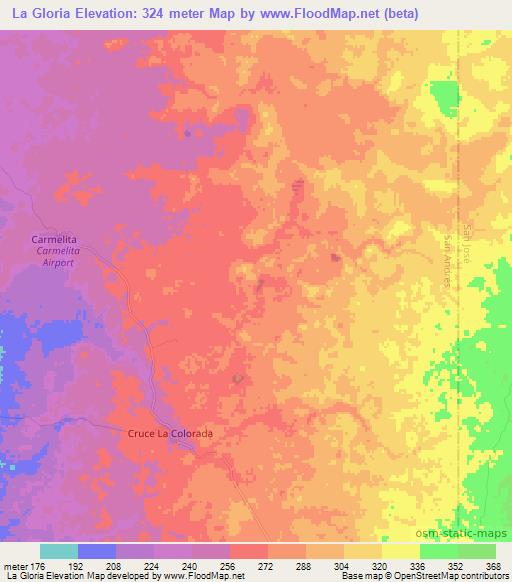 La Gloria,Guatemala Elevation Map