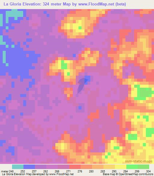 La Gloria,Guatemala Elevation Map