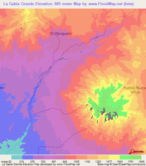 La Gabia Grande,Guatemala Elevation Map