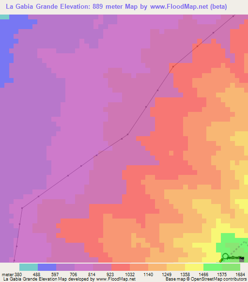 La Gabia Grande,Guatemala Elevation Map