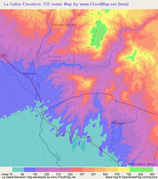 La Gabia,Guatemala Elevation Map