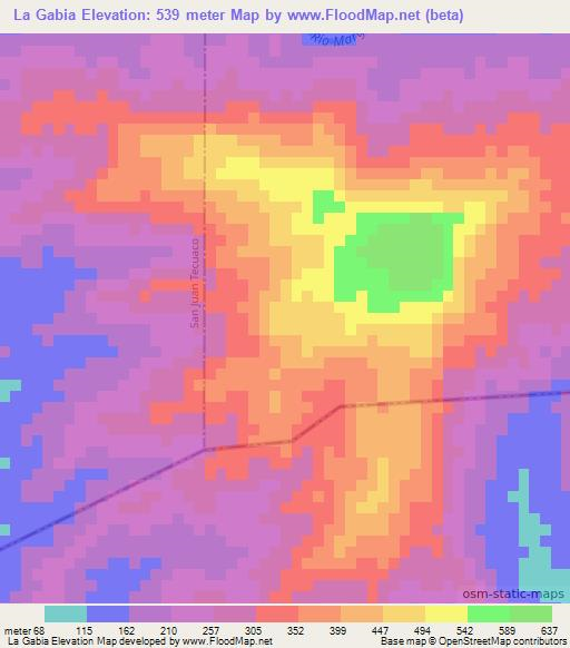 La Gabia,Guatemala Elevation Map