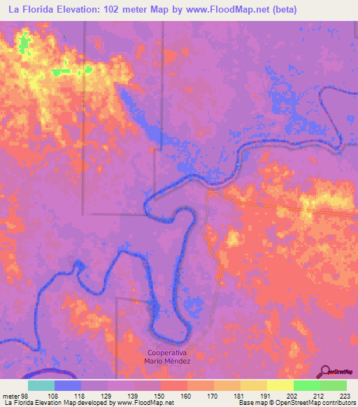 La Florida,Guatemala Elevation Map