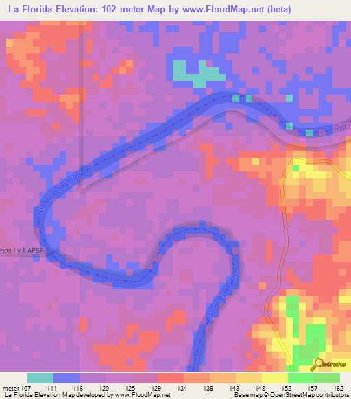 La Florida,Guatemala Elevation Map