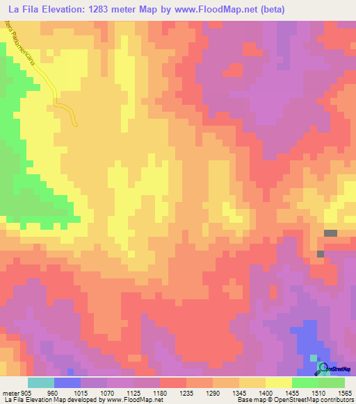 La Fila,Guatemala Elevation Map