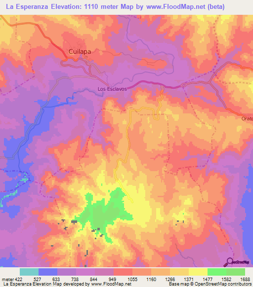 La Esperanza,Guatemala Elevation Map