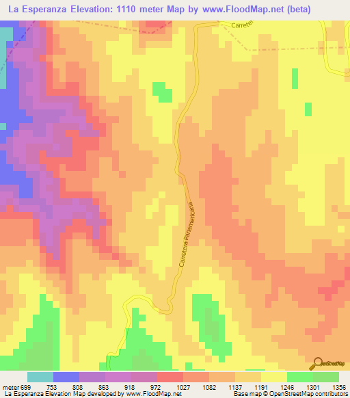 La Esperanza,Guatemala Elevation Map