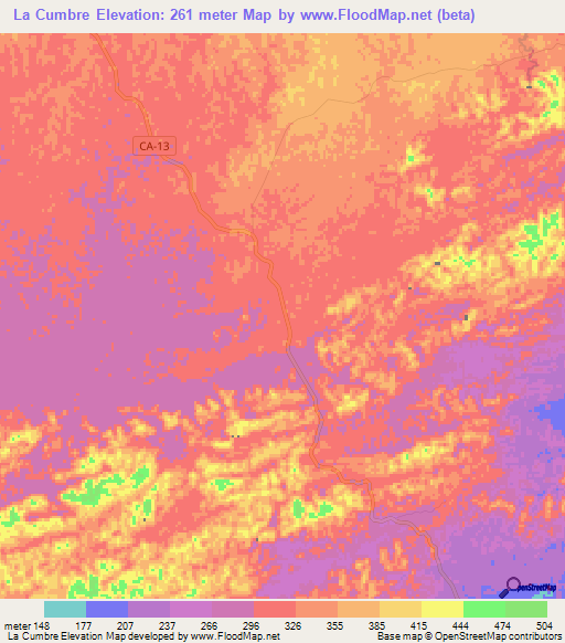 La Cumbre,Guatemala Elevation Map