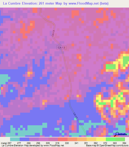 La Cumbre,Guatemala Elevation Map