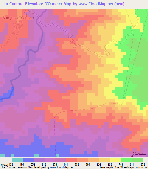 La Cumbre,Guatemala Elevation Map