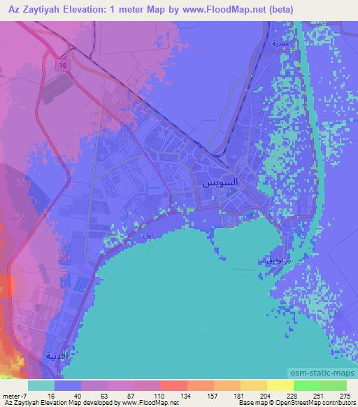 Az Zaytiyah,Egypt Elevation Map