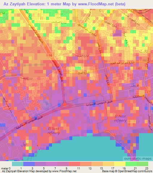 Az Zaytiyah,Egypt Elevation Map