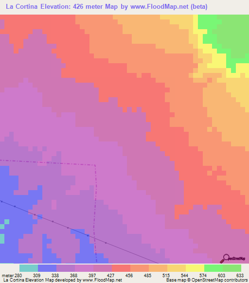 La Cortina,Guatemala Elevation Map