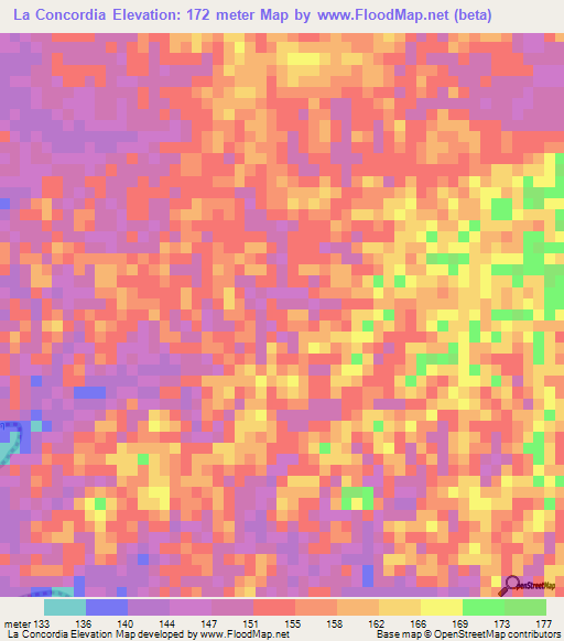 La Concordia,Guatemala Elevation Map