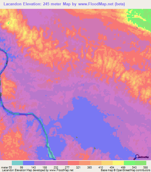 Lacandon,Guatemala Elevation Map