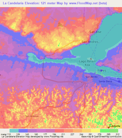 La Candelaria,Guatemala Elevation Map