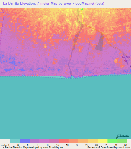 La Barrita,Guatemala Elevation Map