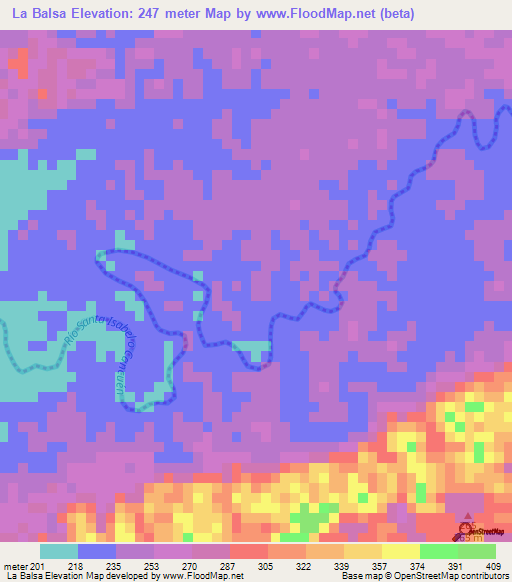 La Balsa,Guatemala Elevation Map