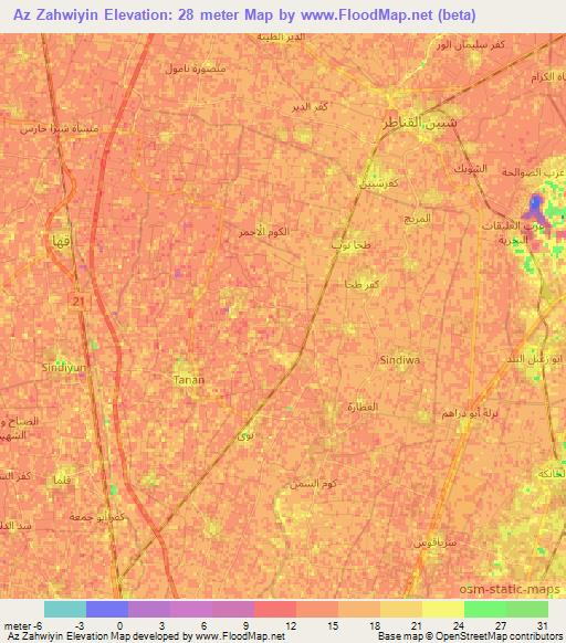 Az Zahwiyin,Egypt Elevation Map