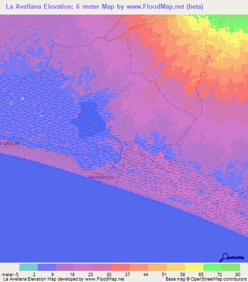 La Avellana,Guatemala Elevation Map