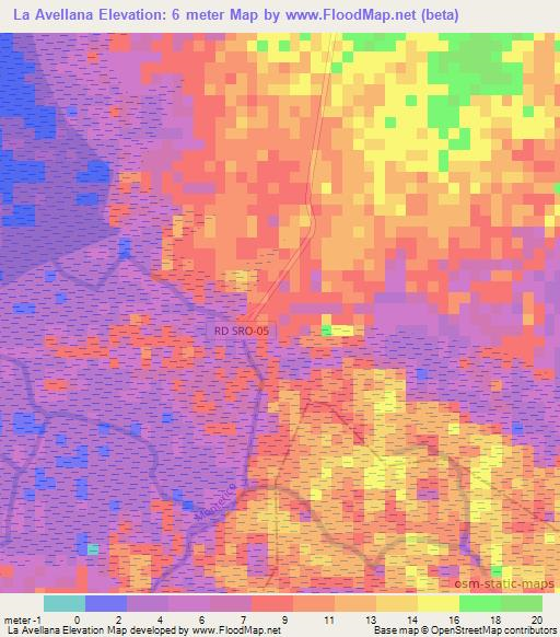 La Avellana,Guatemala Elevation Map