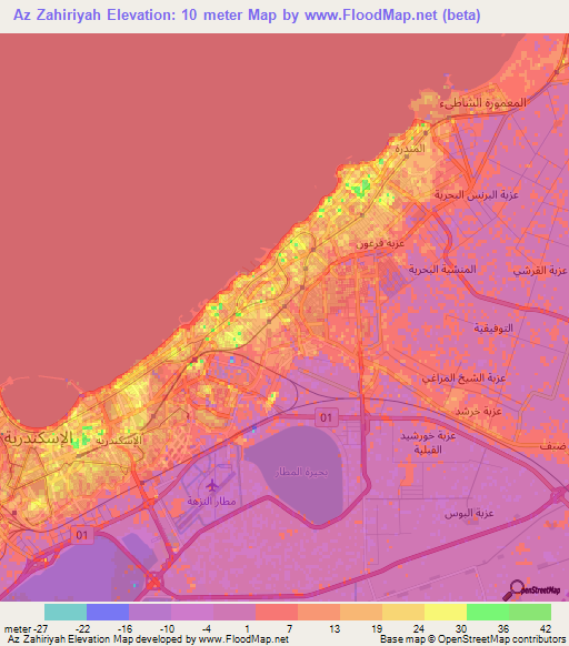 Az Zahiriyah,Egypt Elevation Map