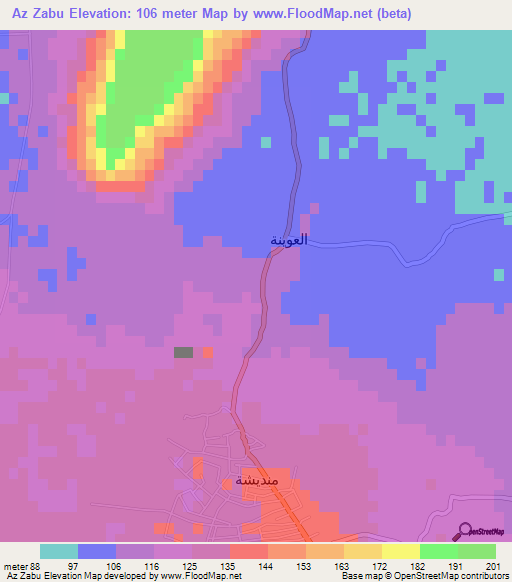 Az Zabu,Egypt Elevation Map