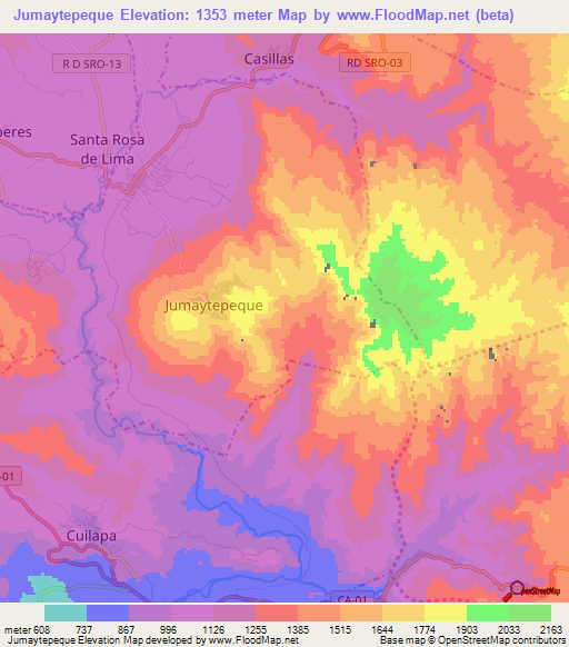 Jumaytepeque,Guatemala Elevation Map