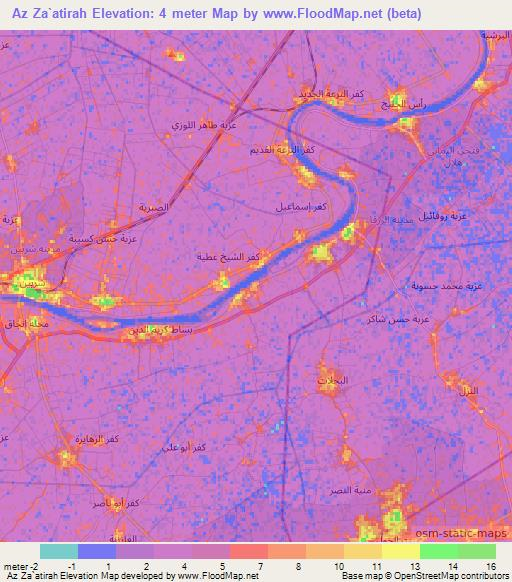 Az Za`atirah,Egypt Elevation Map