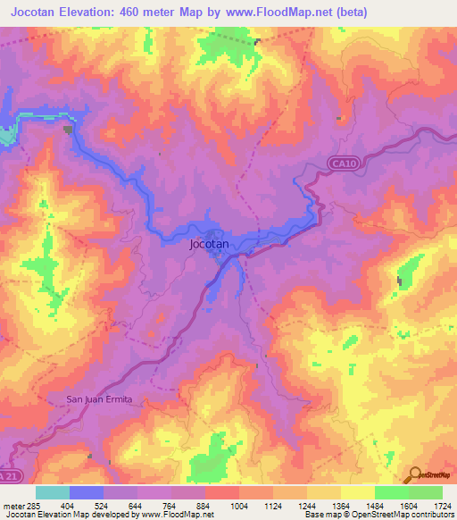 Jocotan,Guatemala Elevation Map