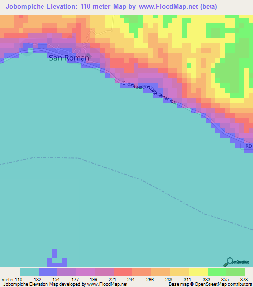 Jobompiche,Guatemala Elevation Map