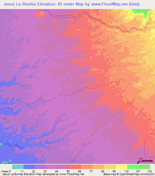 Jesus La Bomba,Guatemala Elevation Map