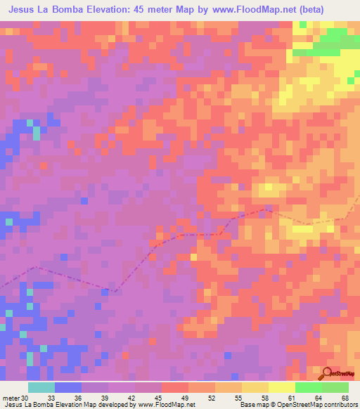 Jesus La Bomba,Guatemala Elevation Map